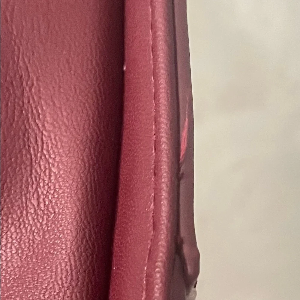 Badgley Mischka Quilted Shoulder Bag Burgundy with Gold Studs